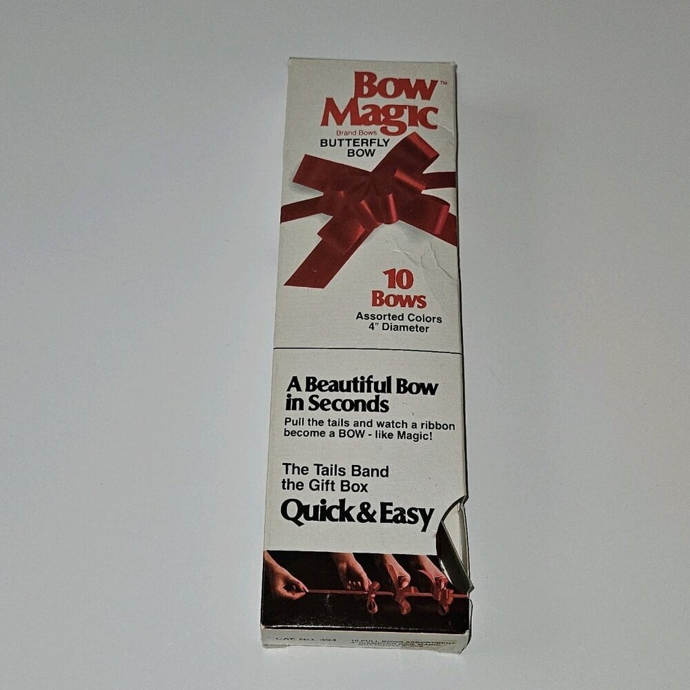 VTG 3M Bow Magic Butterfly Bow Lot 9 OPEN BOX Red White Green Gray 4" Diameter